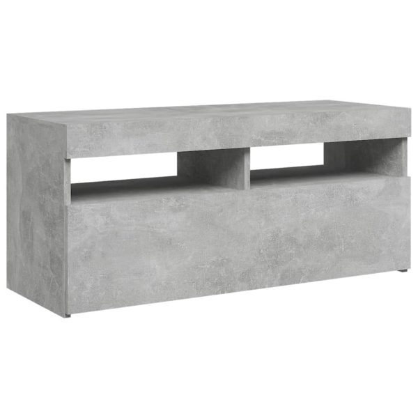 Orland TV Cabinet with LED Lights – 90x35x40 cm, Concrete Grey