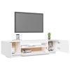 Grange TV Cabinet with LED Lights 160x35x40 cm – White