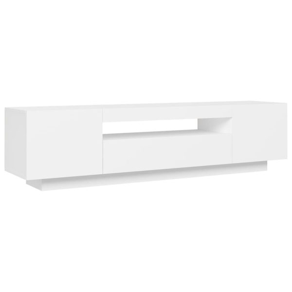 Grange TV Cabinet with LED Lights 160x35x40 cm – White