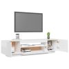 Grange TV Cabinet with LED Lights 160x35x40 cm – High Gloss White