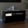 Hounslow TV Cabinet with LED Lights – 80x35x40 cm, Black
