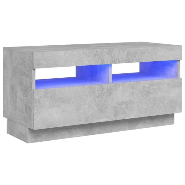 Hounslow TV Cabinet with LED Lights – 80x35x40 cm, Concrete Grey