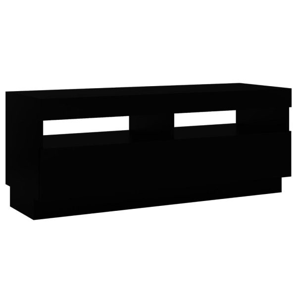 Hounslow TV Cabinet with LED Lights – 100x35x40 cm, Black