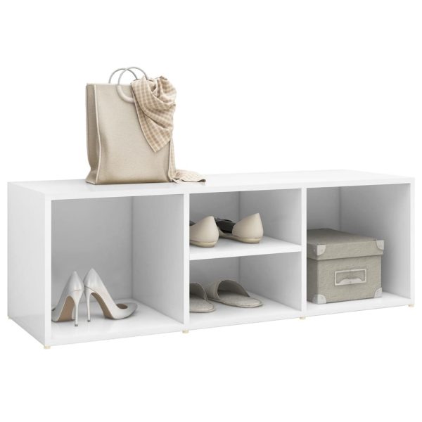 Shoe Storage Bench 105x35x35 cm Engineered Wood – White