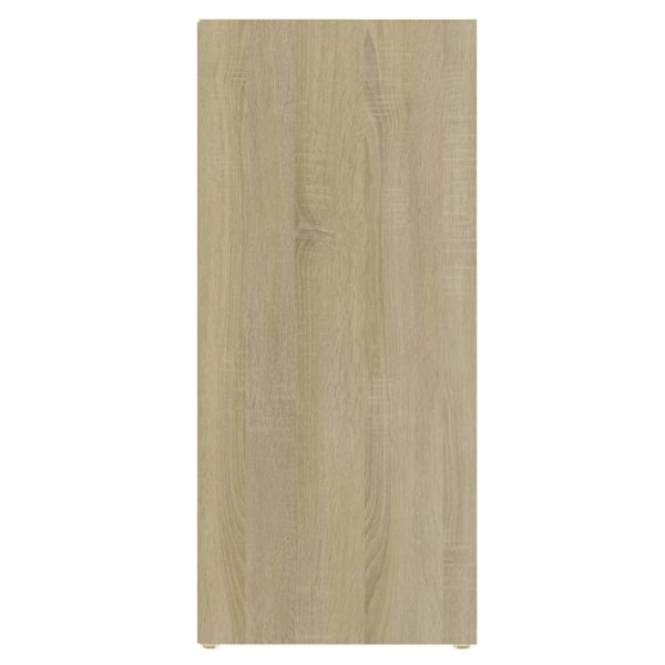 Side Cabinet 97x32x72 cm Engineered Wood – White and Sonoma Oak