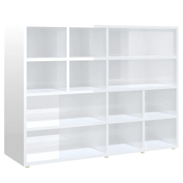 Side Cabinet 97x32x72 cm Engineered Wood – High Gloss White