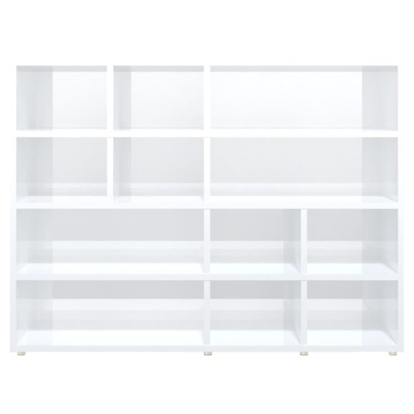 Side Cabinet 97x32x72 cm Engineered Wood – High Gloss White