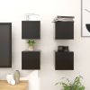 Warrenton Wall Mounted TV Cabinet 30.5x30x30 cm – Black, 4