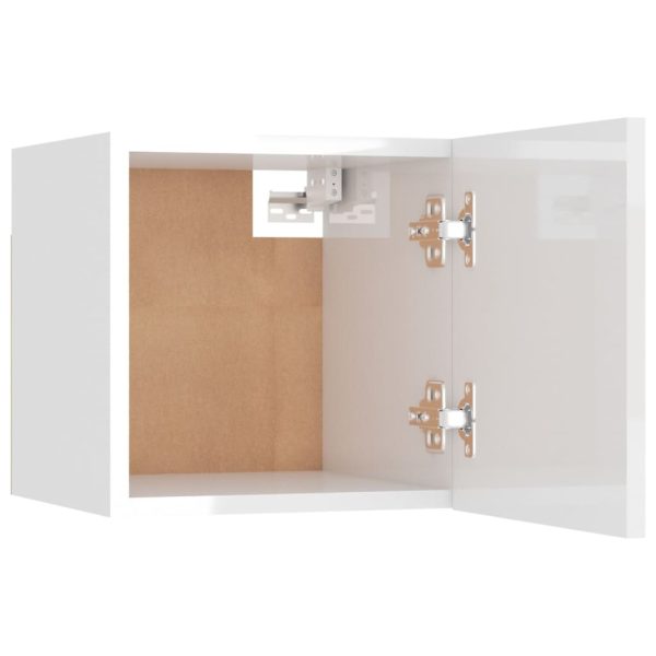 Warrenton Wall Mounted TV Cabinet 30.5x30x30 cm – High Gloss White, 2
