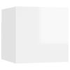 Warrenton Wall Mounted TV Cabinet 30.5x30x30 cm – High Gloss White, 2