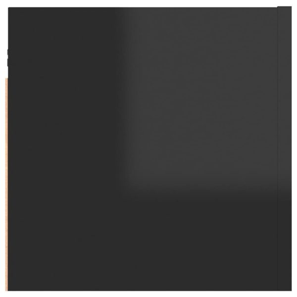 Warrenton Wall Mounted TV Cabinet 30.5x30x30 cm – High Gloss Black, 1
