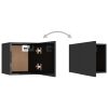Warrenton Wall Mounted TV Cabinet 30.5x30x30 cm – High Gloss Black, 4