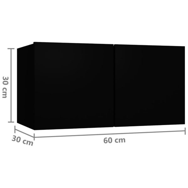 Chichester Hanging TV Cabinet 60x30x30 cm – Black, 2