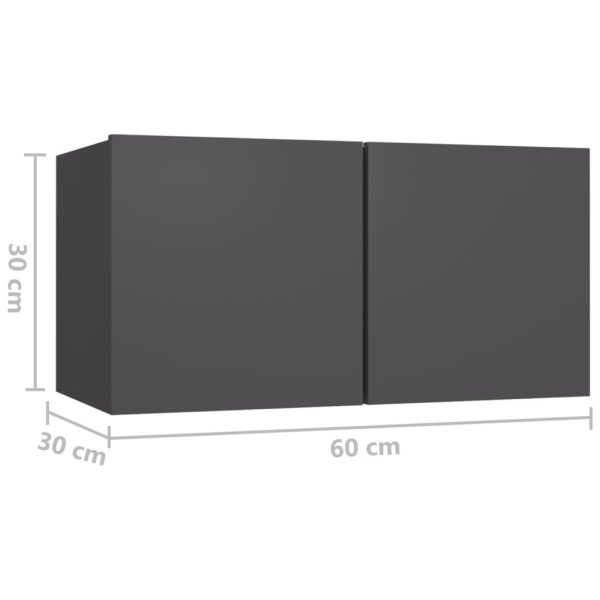 Chichester Hanging TV Cabinet 60x30x30 cm – Grey, 3