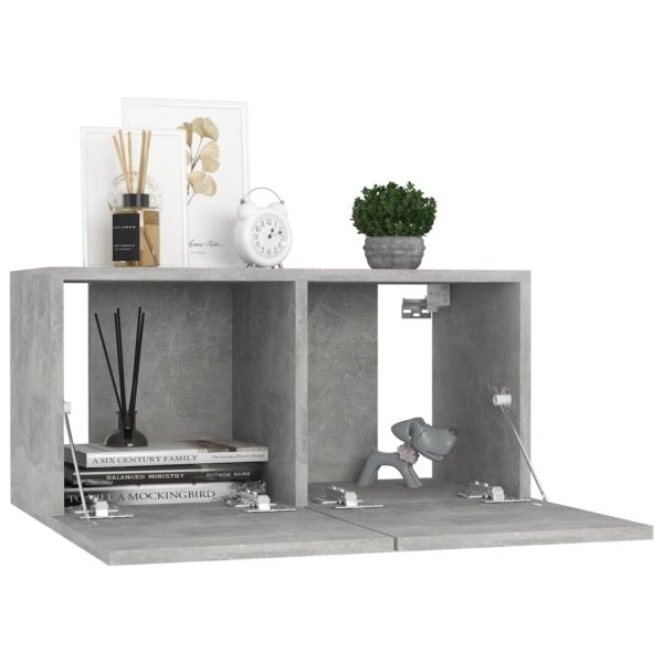 Chichester Hanging TV Cabinet 60x30x30 cm – Concrete Grey, 1