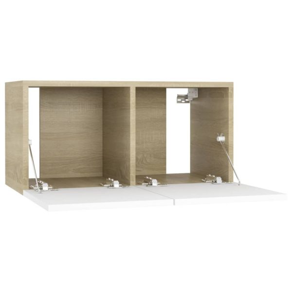 Chichester Hanging TV Cabinet 60x30x30 cm – White and Sonoma Oak, 1
