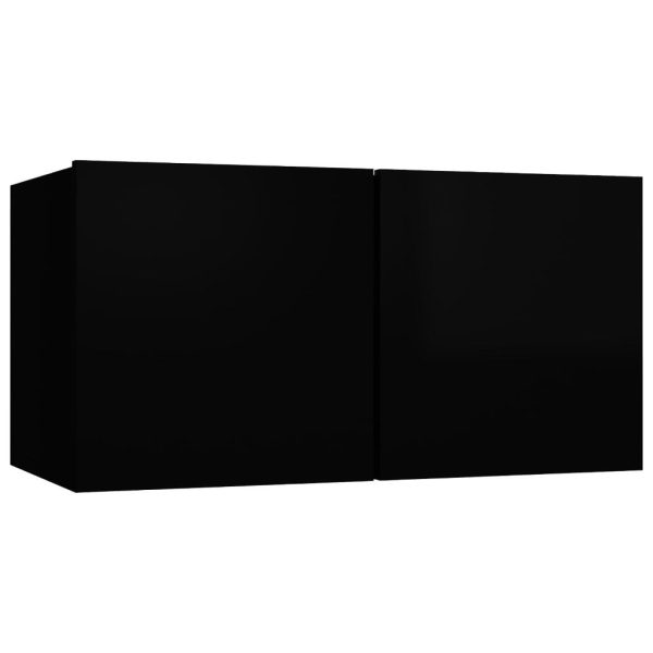 Chichester Hanging TV Cabinet 60x30x30 cm – High Gloss Black, 1