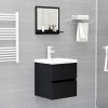 Bathroom Mirror Engineered Wood – 40 cm, Black
