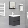 Bathroom Mirror Engineered Wood – 40 cm, Grey