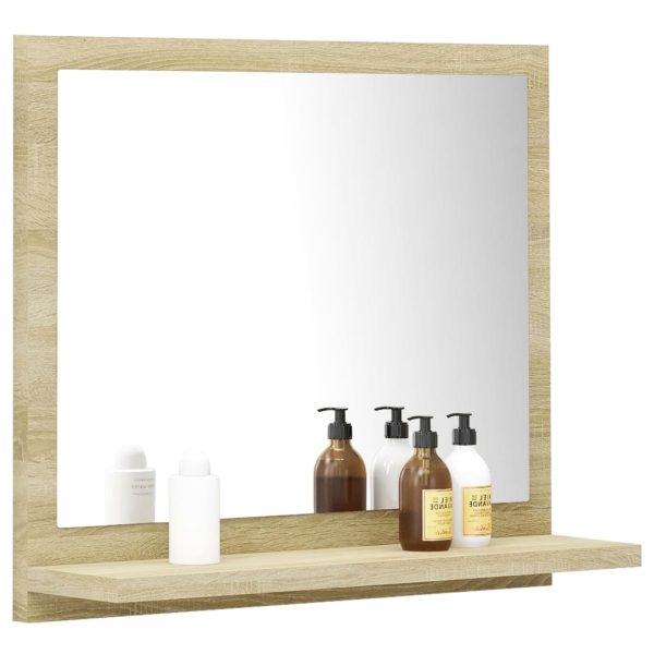 Bathroom Mirror Engineered Wood – 40 cm, Sonoma oak