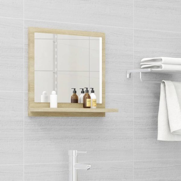 Bathroom Mirror Engineered Wood – 40 cm, Sonoma oak