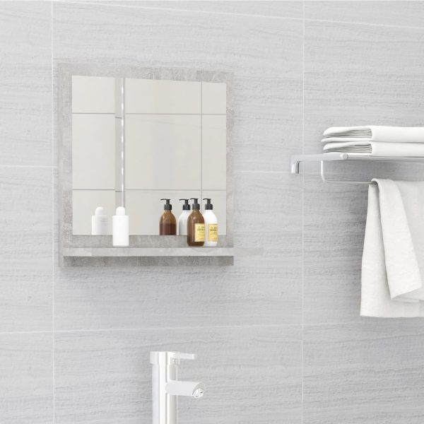 Bathroom Mirror Engineered Wood – 40 cm, Concrete Grey