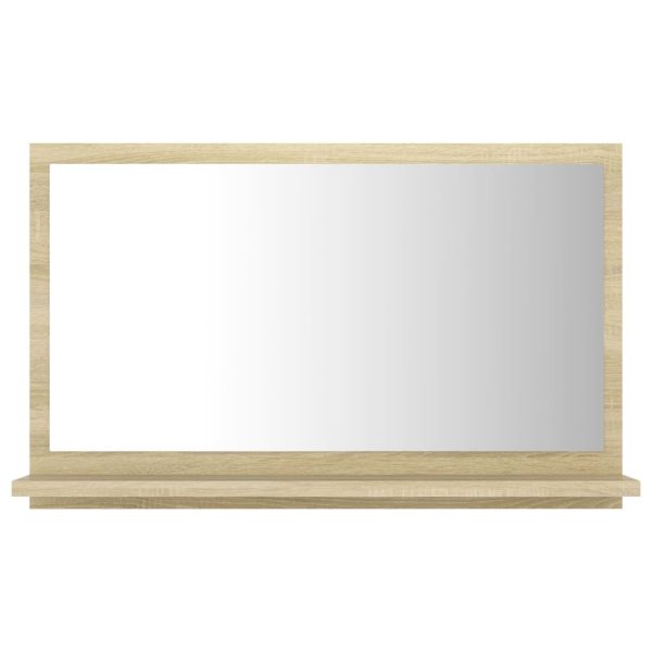 Bathroom Mirror Engineered Wood – 60 cm, Sonoma oak