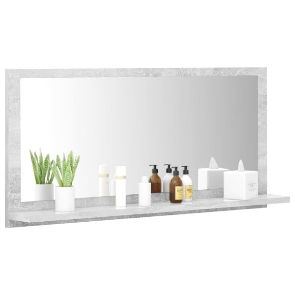 Bathroom Mirror Engineered Wood – 80 cm, Concrete Grey