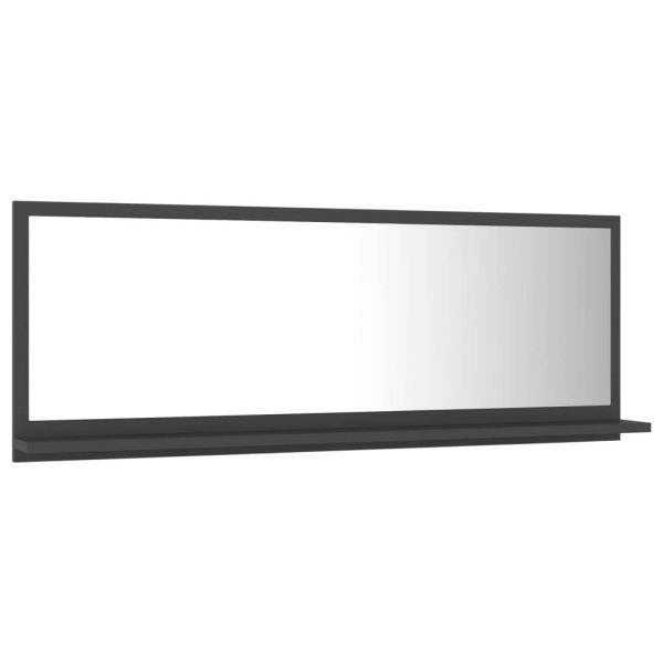 Bathroom Mirror Engineered Wood – 100 cm, Grey