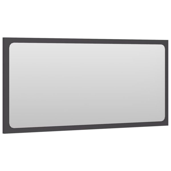 Bathroom Mirror Engineered Wood – 80×1.5×37 cm, Grey