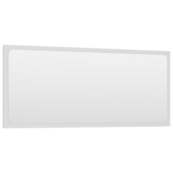 Bathroom Mirror Engineered Wood – 90×1.5×37 cm, White