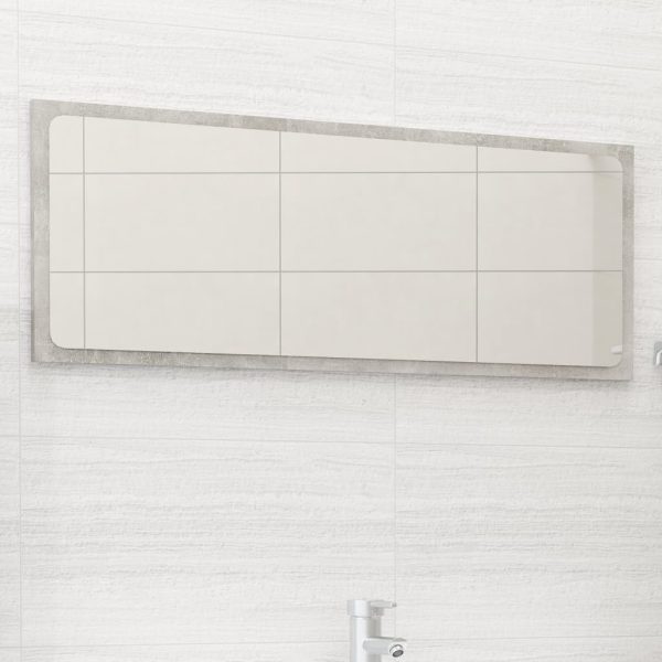 Bathroom Mirror Engineered Wood – 90×1.5×37 cm, Concrete Grey
