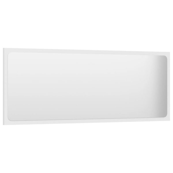 Bathroom Mirror Engineered Wood – 100×1.5×37 cm, White