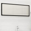Bathroom Mirror Engineered Wood – 100×1.5×37 cm, Black