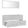 2 Piece Bathroom Furniture Set Engineered Wood – Concrete Grey, With Mirror