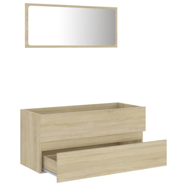 2 Piece Bathroom Furniture Set Engineered Wood – Sonoma oak