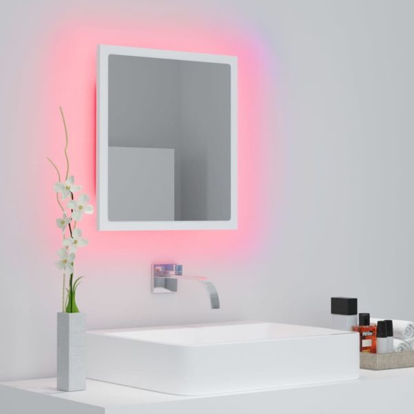 LED Bathroom Mirror 40×8.5×37 cm Acrylic – White