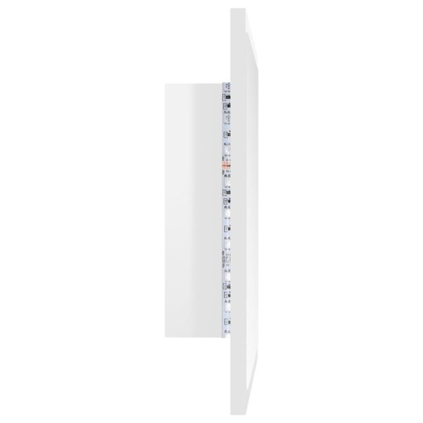 LED Bathroom Mirror 40×8.5×37 cm Acrylic – High Gloss White