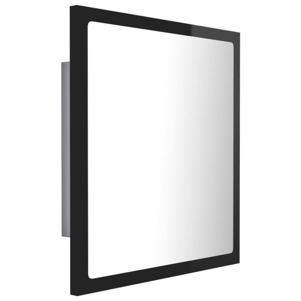 LED Bathroom Mirror 40×8.5×37 cm Acrylic – High Gloss Black