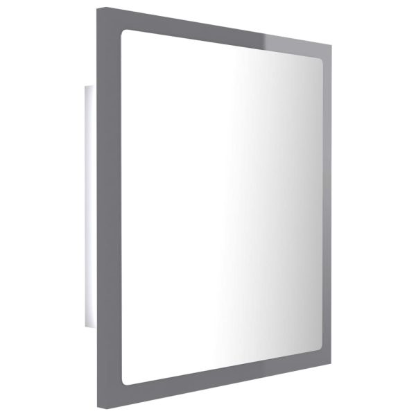 LED Bathroom Mirror 40×8.5×37 cm Acrylic – High Gloss Grey