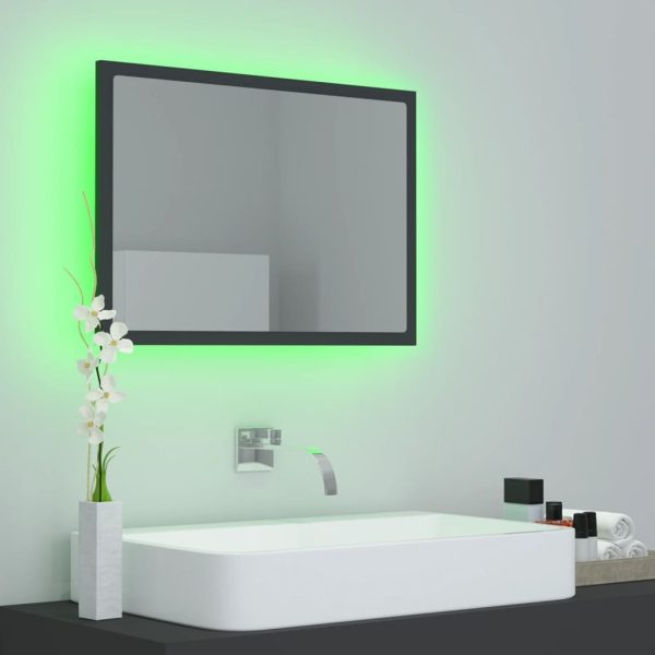 LED Bathroom Mirror 60×8.5×37 cm Acrylic – Grey