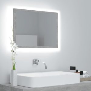 LED Bathroom Mirror 60×8.5×37 cm Acrylic – Concrete Grey
