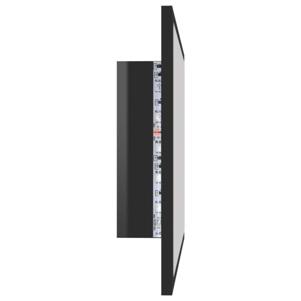 LED Bathroom Mirror 60×8.5×37 cm Acrylic – High Gloss Black