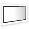 LED Bathroom Mirror 80×8.5×37 cm Acrylic – High Gloss Black