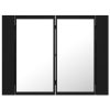 LED Bathroom Mirror Cabinet 60x12x45 cm – Black