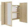 LED Bathroom Mirror Cabinet 60x12x45 cm – Sonoma oak