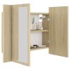 LED Bathroom Mirror Cabinet 60x12x45 cm – Sonoma oak