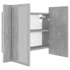 LED Bathroom Mirror Cabinet 60x12x45 cm – Concrete Grey