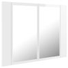 LED Bathroom Mirror Cabinet 60x12x45 cm – High Gloss White