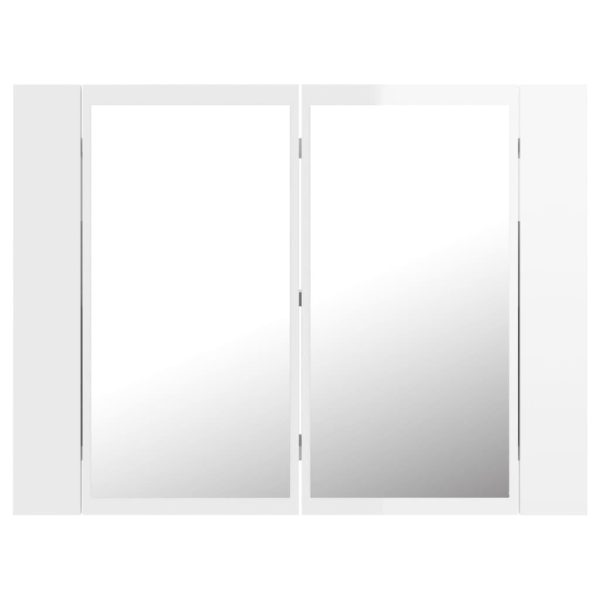 LED Bathroom Mirror Cabinet 60x12x45 cm – High Gloss White